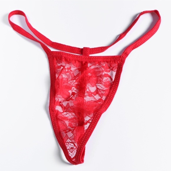 Dress + Thong Sexy Red Lace Lingerie Set - Picture 6 of 8